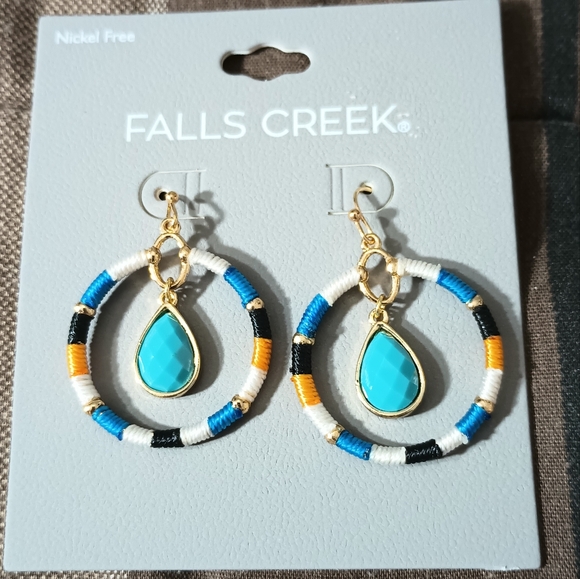 Falls Creek Jewelry - Falls Creek Multicolor Earrings with‎ Turquoise Drop